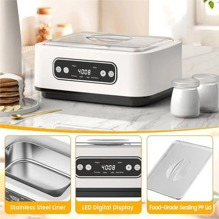 A69X-Smart Timer Automatic Shut-Off 1.6L Large For Home Use Yogurt Maker Machine With Temperature Control UK Plug
