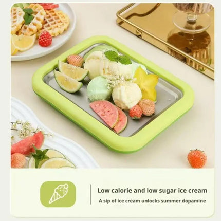 Household Small Stainless Steel Ice Stir Fry Machine - Spot Summer Yogurt Maker Children Homemade Yogurt Pudding Stir Fry Plate