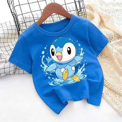 2026 Summer Pokemon Jigglypuff Print T-Shirt, 100% Cotton Loose Family Matching Tee for Travel Game & Sports Y2k