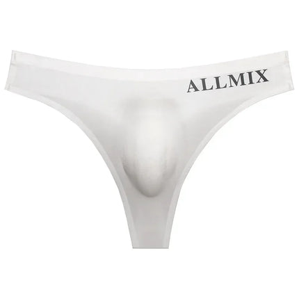 3 PCS Sexy Transparent Underwear Men Thongs Sports Fitness Letter Thin Hip Panties G-Strings Ice Silk Low Waist Seamless Thongs