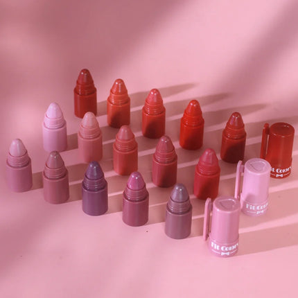 4 in 1 Cute Matte Lipstick Crayon Kit Combo Purple Lip Tint Velvet Sexy Moisturizing Lipstick Pen Waterproof Lasting Lip Makeup