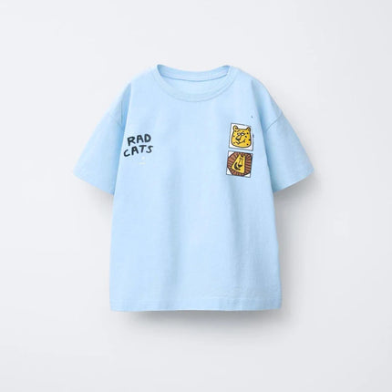 Animal Pattern Boys Clothes T-shirt Summer New Simple Fashion Short Sleeve Tops Kids Tees Round Collar Print Children's T Shirts