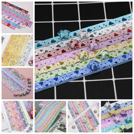 Star Paper Strips Origami Stars Paper Handmade Paper Craft Star Folding Paper Lucky Colorful Cartoon Star Folding Paper