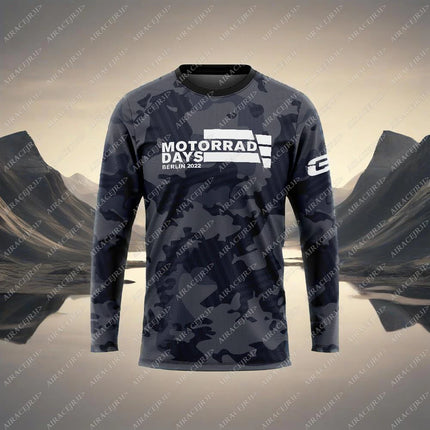 Motorrad For BMW GS Long Sleeves T-shirt Grey Motorcycle Adventure Locomotive Riding Summer Quick Dry Mens Breathable Anti-UV