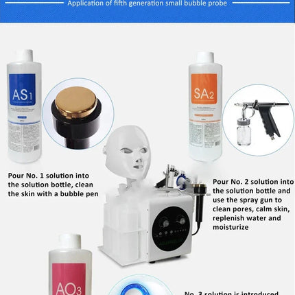 3pcs/Lot 1200ML Hydra Liquid Face Serum Facial Aqua Peel Solution AS1 SA2 AO3 For Beauty Machine SkinCare Deep Cleaning