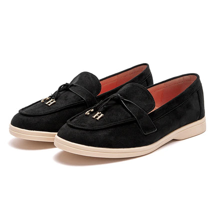 CHCH Women's Flat Shoes Autumn New Anti Velvet Single Shoes Classic Round Head Women's loafers