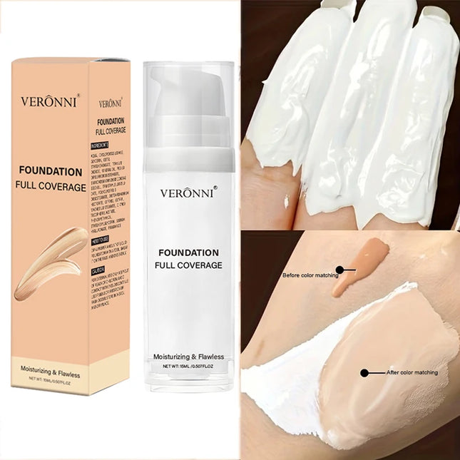 White Liquid Foundation Blending Pure-15ml Silky Creamy Matte Long-Wearing Transfer-Resistant for Stage Cosplay Halloween Makeup