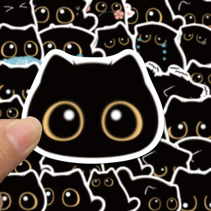 40/80pcs Kawaii Black Cat Stickers Scrapbook Luggage Motorcycle Laptop Refrigerator Cute Animal Decal Sticker for Kids Gift