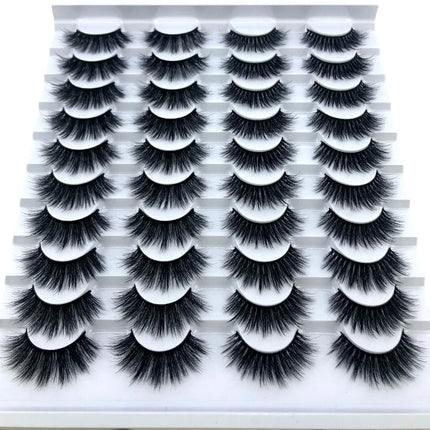 20 pairs 3D Mink Lashes Natural False Eyelashes Dramatic Volume Fake Lashes Makeup Eyelash Extension Silk Eyelashes