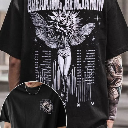 Breaking Benjamin TShirt Mens Womens Cotton Tees Summer Casual Short Sleeve Round Neck Clothing Loose Top Trend Unisex Tee