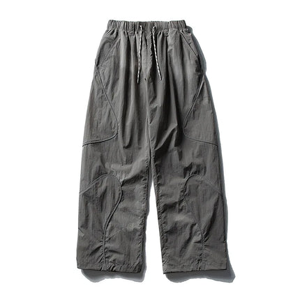 Men Outdoor Lightweight Functional Reflective Stripe Quick Dry Ultra Loose Casual Cargo Pants Women Oversize Baggy Pant Trouser