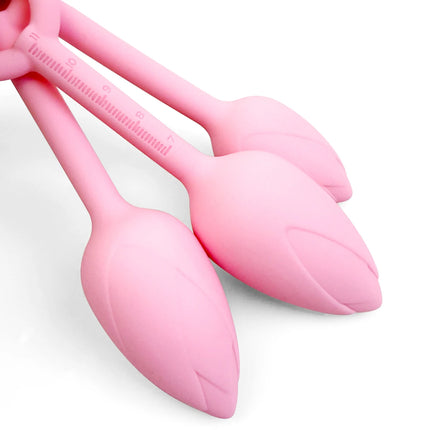 Pull ring flower bud anal plug Pink Butt plug Silicone Vagina Ball Size scale G-spot massage soft gel plug for anus adult sex to