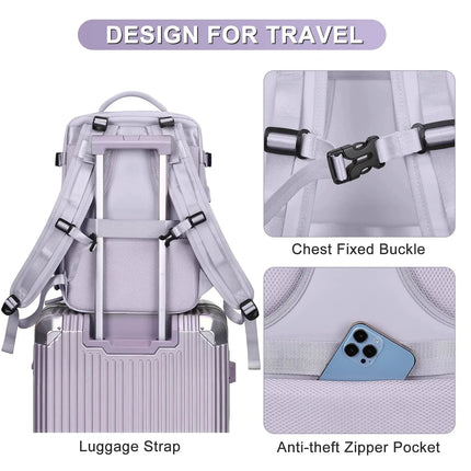 Buylor Travel Backpack for Women 40x25x17 Airplane Cabin Backpack Carry-On Luggage 14inch Laptop Backpack Casual Schoolbackpack