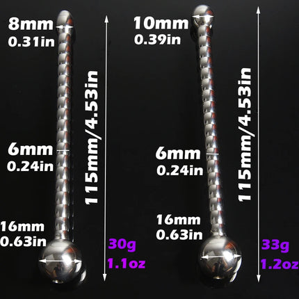 Stainless Steel Penis Plug,Beaded Urethral Dilation Catheter Sounding Sound with Hollow Core,Metal Urethra Dilator