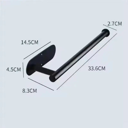 Stainless Steel Silver / Black Paper Towel Wipe Hanging Rack Can Store Cling Film Wipes Roll Paper Rack For The Kitchen Bathroom