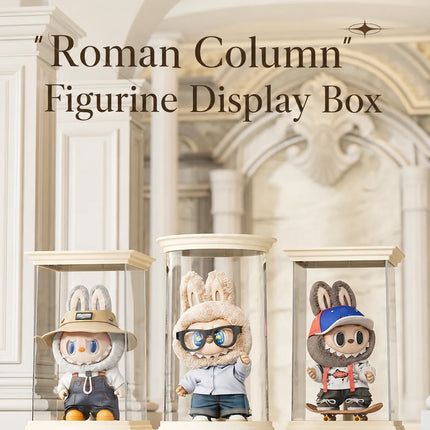 Clear Collectible Display Case for Labubu Dolls Acrylic Figure Box Dustproof Stackable Shelf Organizer(without dolls))