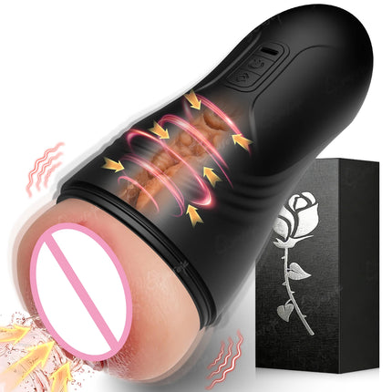 Automatic Male Masturbator Blowjob Sucking  Massager Pocket Pussy Real Vagina Machine Penis Train Cup Adult Sex Machine Toys Men