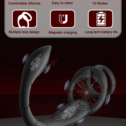 Male Sex Toys Rotating Anal Vibrator Prostate Massager Dual Penis Ring Cock Rings Anal Butt Plug Vibrators Anal Toys for Men 18+