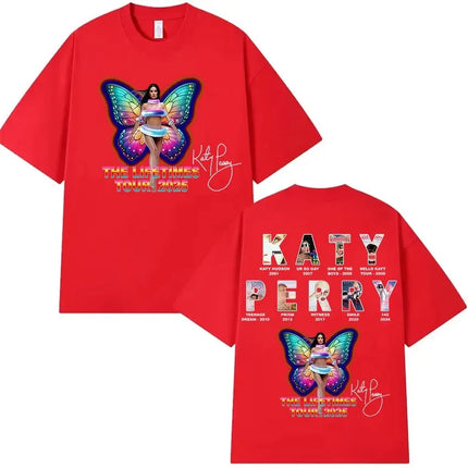 The Lifetimes World Tour T-shirt Katy Perry Merch T Shirt Oversize Y2k Women Men Causal Cotton Short Sleeve Harajuku Streetwear
