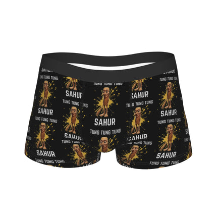 Hot Boxer Tung Tung Tung Sahur Shorts Panties Briefs Man Underwear Italian Brainrot Meme Polyester Underpants for Male Plus Size