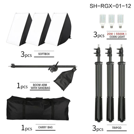Softbox Light Photography Kit Photo 2M Tripiod for Soft Box Disc Light Led 45W Photo Studio Stand Lighting Shooting Lamp Video