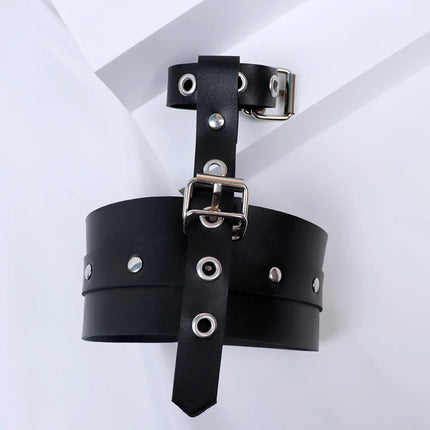 PU Leather Hand Wrist to Thumbs Cuffs Bondage Belts Cosplay Sexy Ankle Wrist Adjustable Strap with Toes Restraints Sex Toys