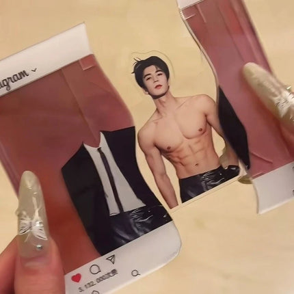 Fashionable and Handsome Male Star Zhang Linghe Acrylic Pull-out Standing Sign Model Keychain Desktop Ornament Fans Support Gift