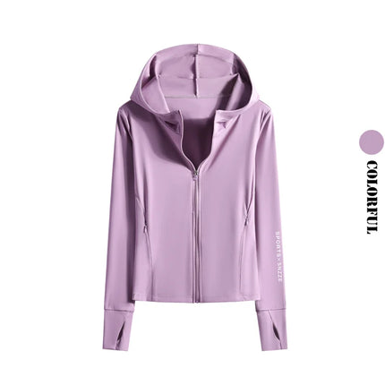 DRUR Autumn Winter Yoga Top Women Hooded Workout Jacket Zip Up Athletic Running Shirts with Pockets Sportswear Christmas Gifts