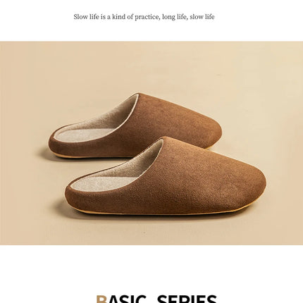 Household Women's Slippers Comfortable Soft Non-Slip Wear-Resistant Thick Bottom Silent Solid Color Couple's Indoor Plank