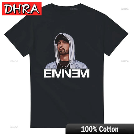 Summer Rapper Eminem Graphic Printed Tshirt Men Retro Cotton Hip-hop Fashion Casual T-shirt Women Cool Music Style Tops Clothing