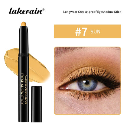 10 Colors Longwear Crease-proof Eyeshadow Pencil Stick Lasting Glitter Shimmer Matte Eye Shadow Highlighter Pen Eyes Makeup Too