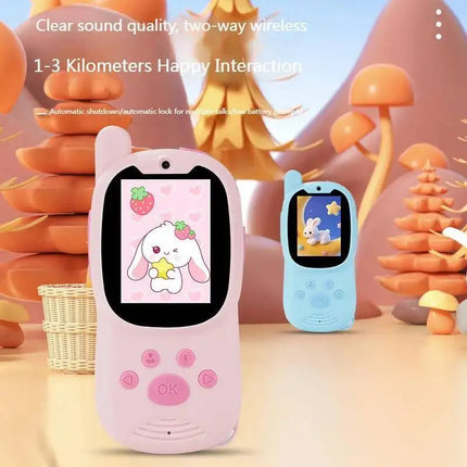 Kids Digital Walkie Talkie with HD LCD Screen Long Range Call Children Video Intercom Parent Child Interaction Gadget Tech Gift