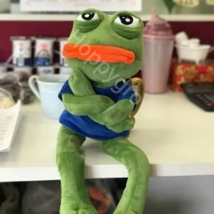 45cm Animal Sad Frog Plush Toy Soft Stuffed Pillow Magic Expression Pepe The Sad Frog Plush Doll Birthday GIfts For Girls Boys