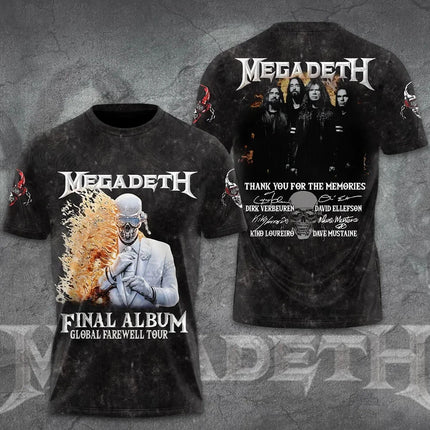 Heavy Metal Rock Band Megadeth 3D Print T-Shirt Tops Women's Sports Large Size Tops Tees Summer T-Shirt Kids Clothing Band T-Shirt