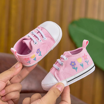 0-12months Infant Girl Boy High Top Shoes Floral Animal Sneaker  for baby girls  boys