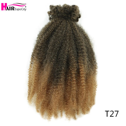 Afro Kinky Curly Bulk Synthetic Braiding Hair 12 inch Protein Fiber Durable Curl Hair Soft Micro Twist Braids Hair  Extensions