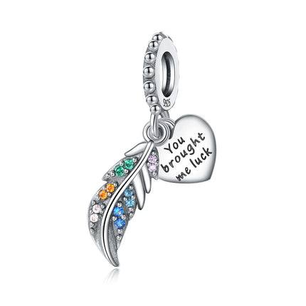 S925 Sterling Silver Charm Bead Angel Prayer Travel Memorial Pendant Fine Birthday Gift Fit Bangle Bracelet Necklace DIY Jewelry
