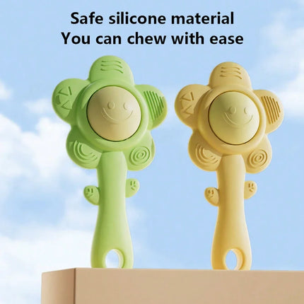 A Teether And Rattle For Babies: Sound, Chewable Toy, Early Learning And Entertainment, Teether, Rattle, Grip Function 3-In-1.