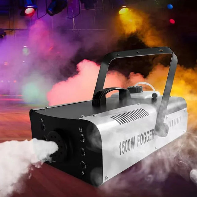 1500W 8-Color Light Smoke Machine 6 LED Remote Control Fog Machine Special Effect Stage Equipment for DJ Disco Party Wedding