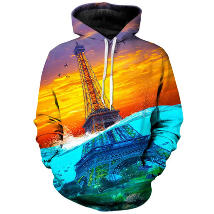 Harajuku Hoodie Stripe Heart 3d Print Hoodies Fashion Hooded Sweatshirts Men Women Daily Tracksuits Oversized Loose Clothes Coat