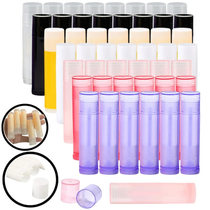 20/50/100pcs 5g Empty Lipstick Tube Lip Balm Container with Cap Refillable Travel Cosmetic Tube for DIY Lip Gloss Makeup Storage
