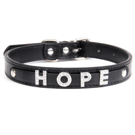 Punk Leather Collar DIY Custom Name Necklace Personalized Letter Angel Queen Choker for Women Men Sexy Cosplay Jewelry Gifts