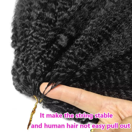 30 Inch Feather Crochet Human Hair Extensions Knotless Pre-Separated Kinky Straight Invisible Knot Human Crochet Hair For Women