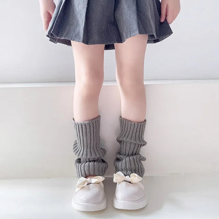 Sweet Girls Candy Color Korean Kids Leg Warmers Knitted Foot Cover Children Solid Autumn Winter Elastic Versatile Elephant Socks