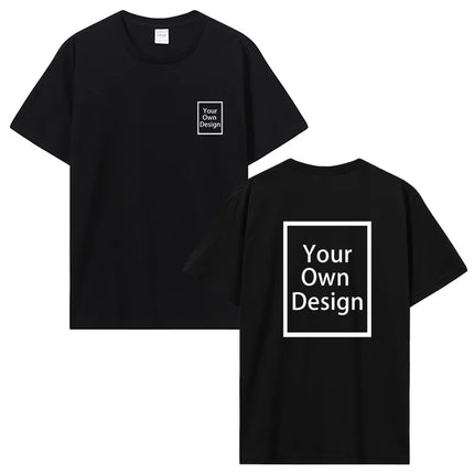 Custom Cotton Customized Print Short Sleeve T Shirt Men Women Tops Tees DIY Your Like Photo Or Logo Cotton T-shirt Men Clothing