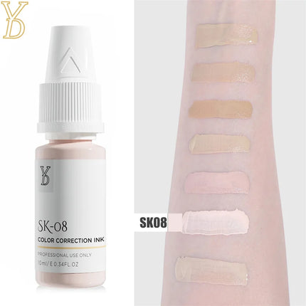 YDPMU 10ML Skin Camouflage Pigment Semi Permanent Makeup Tattoo Ink for Scar Vitiligo Stretch Mark Conceal Restore Skin Tones