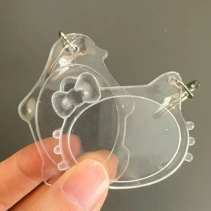 5/30Pcs Transparent Acrylic Keychains Lovely Blank Photo Frame DIY Pendant Fashion Versatile Keychains Couple Anniversary Gift
