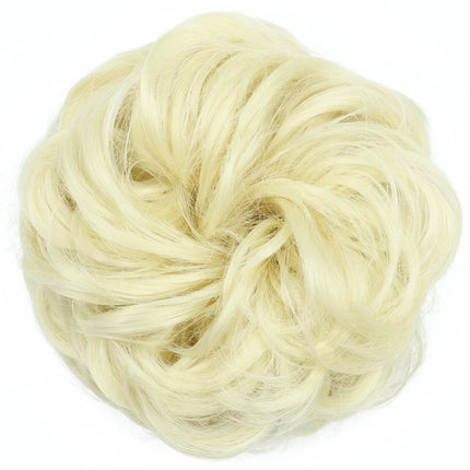 Azqueen Synthetic Messy Bun Chignon Donut Gary Brown Color Hair Bun Pad Elastic Hair Rope Rubber Band Hair Extensions