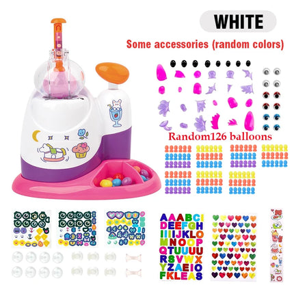 Kids' Diy Craft Kits Games DIY Sticky Balloon Maker kit Bubble Inflatable Toy Set  Inflator Machine Anti-Stress Toys Boys Girls