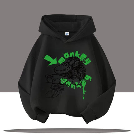 Autumn Winter Skateboard Cool Print 7-13Y Children's Hoodie Warm Girl Casual Top Kid Casual Clothes Boy Sportswear Sweatshirt